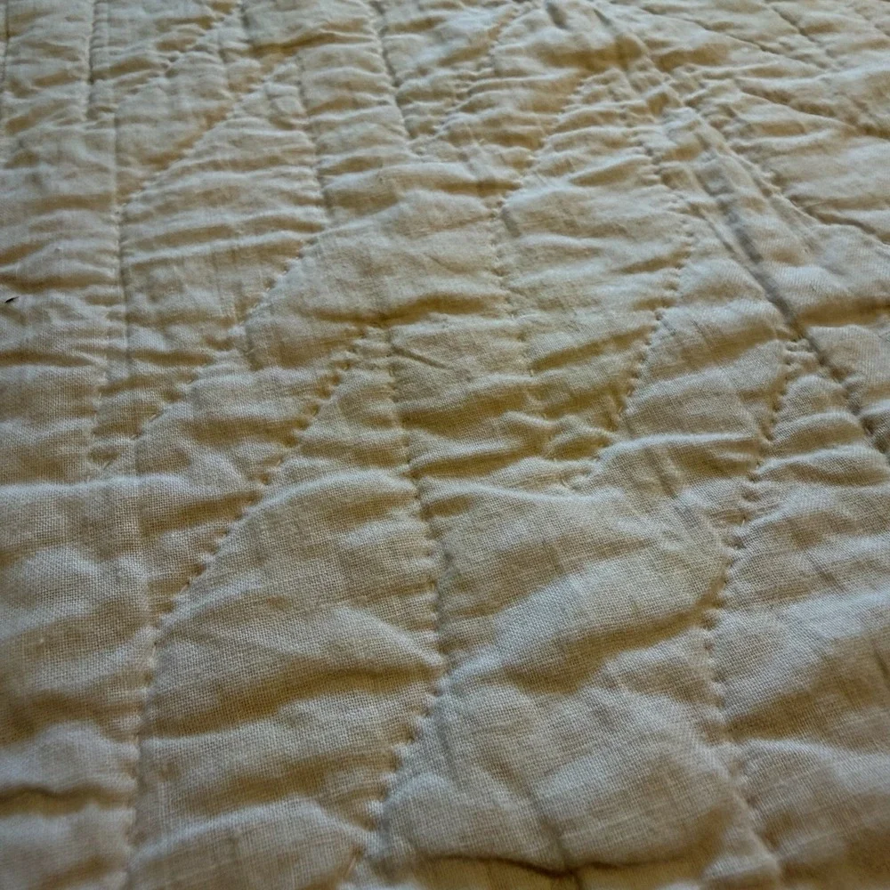 Vintage Hand-Stitched 8 Point Blazing Lone Star Quilt Rainbow Depression Era